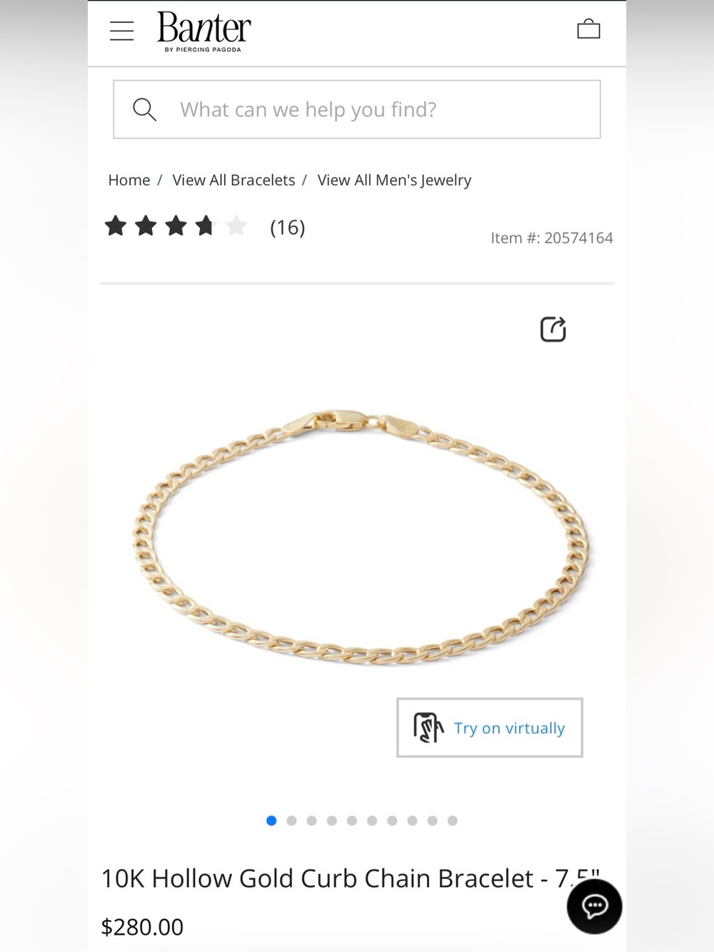 Banter 10K Hollow Gold Curb Chain Bracelet - Gold